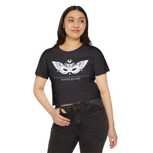 Raven Quinn Logo Crop Tee - "Masquerade in the Underground" Winged Mask