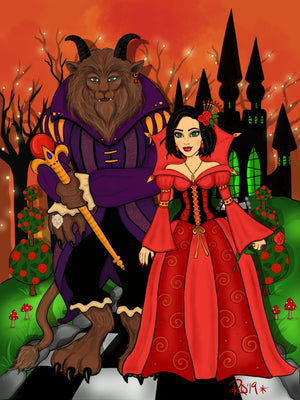 “Beauty and the Beast” Signed/Personalized Matted Art Print