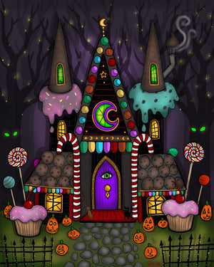 “The Witch’s Gingerbread Cottage” Signed/Personalized/Matted Print