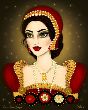 “Queen Anne Boleyn” Signed/Personalized/Matted Print