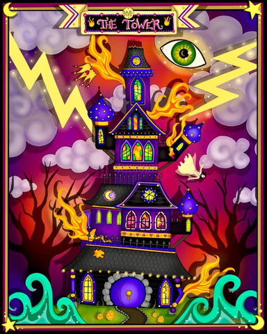 “The Tower” Signed/Personalized/Matted Tarot Art Print